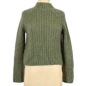 Vince Mock Neck Green Pullover Sweater | Size XS